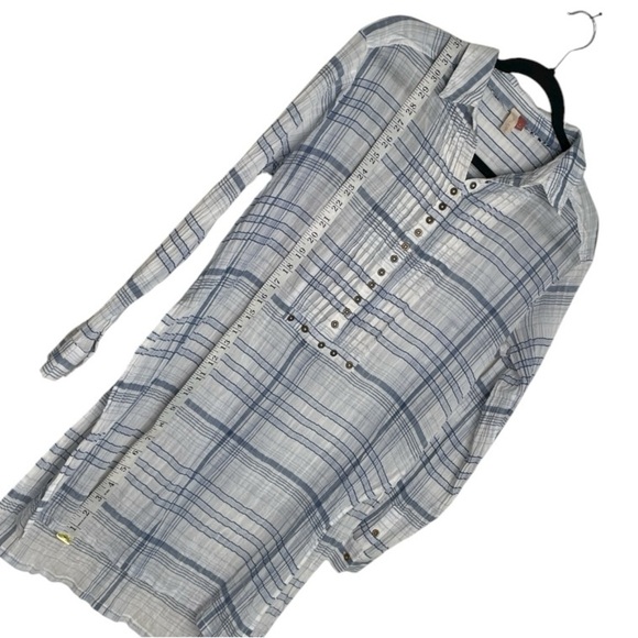 Anthropologie Pilcro Blue and White Plaid Tunic - Picture 9 of 12